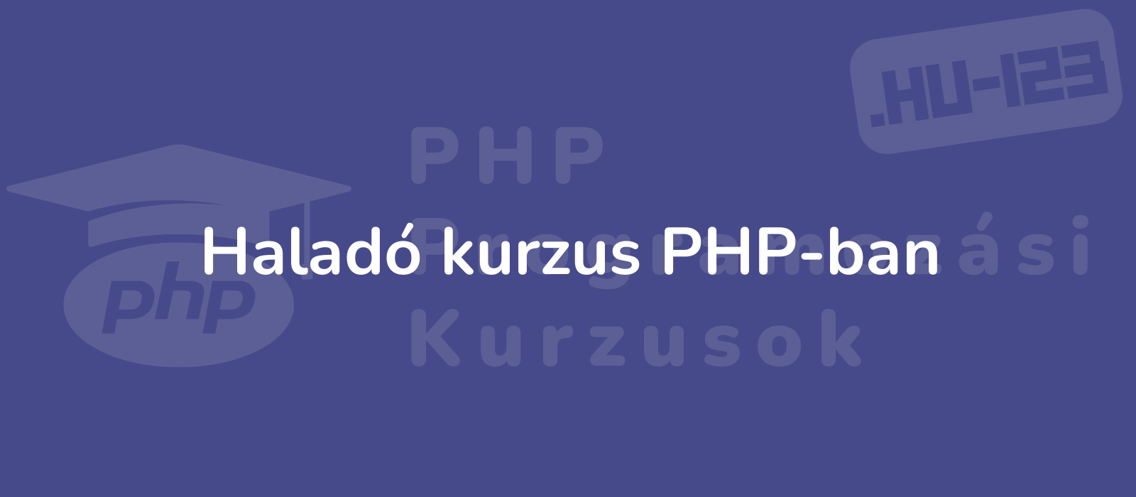 the description of the representative image for the title haladao kurzus php ban could be professional programmer coding in php with advanced techniques against a sleek blue background showcasing expertise and proficiency